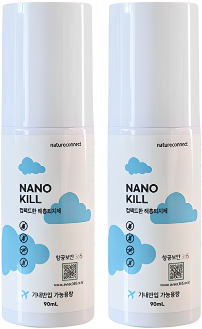 네이처커넥트 여행용 나노킬 해충퇴치제 90ml, 1개입, 2개