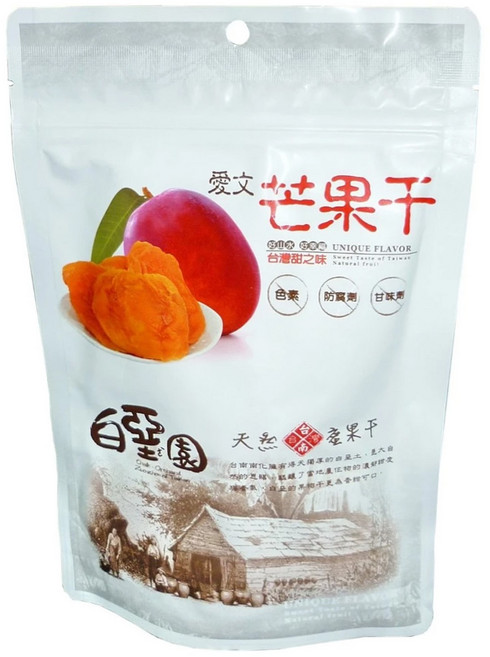 白堊園 台南南化愛文芒果乾, 120g, 1包
