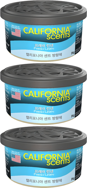캘리포니아센트 방향제, 3개, 프레쉬 린넨