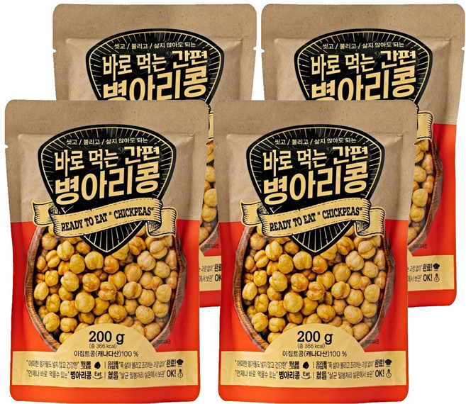 바로먹는 간편 병아리콩, 4개, 200g