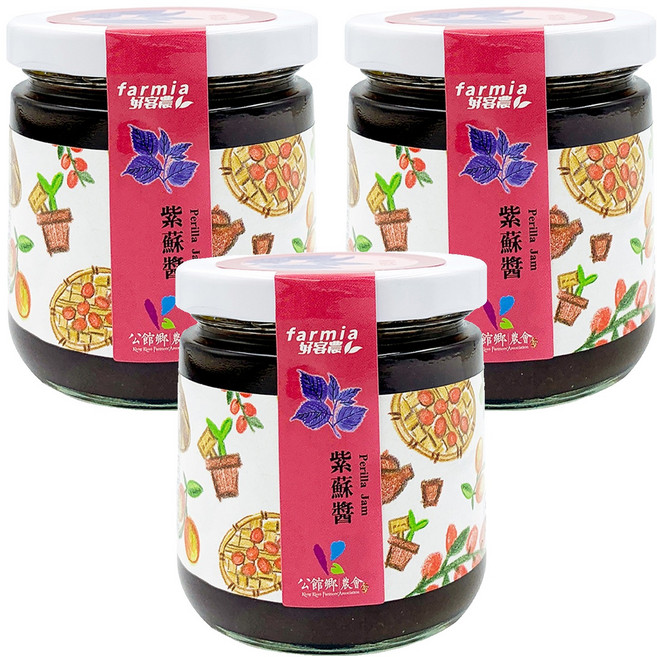 公館鄉農會 紫蘇醬, 225g, 3罐