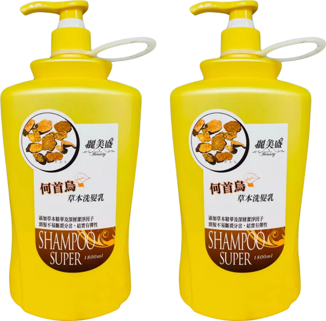 麗美盛 何首烏草本洗髮乳, 1.8L, 2瓶