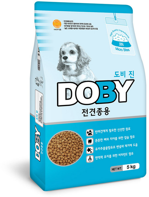 도비 전연령 강아지 진 건식사료, 닭, 5kg, 1개