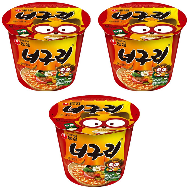 너구리 큰사발면 111g, 3개