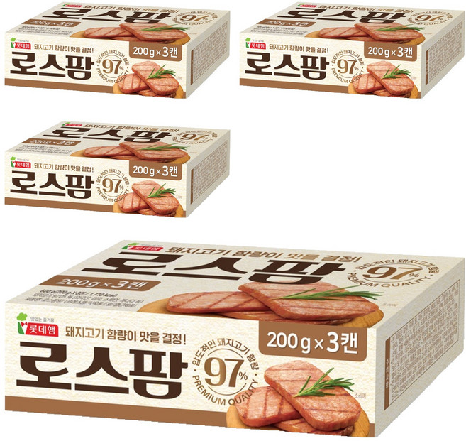 롯데햄 로스팜 97%, 200g, 12개
