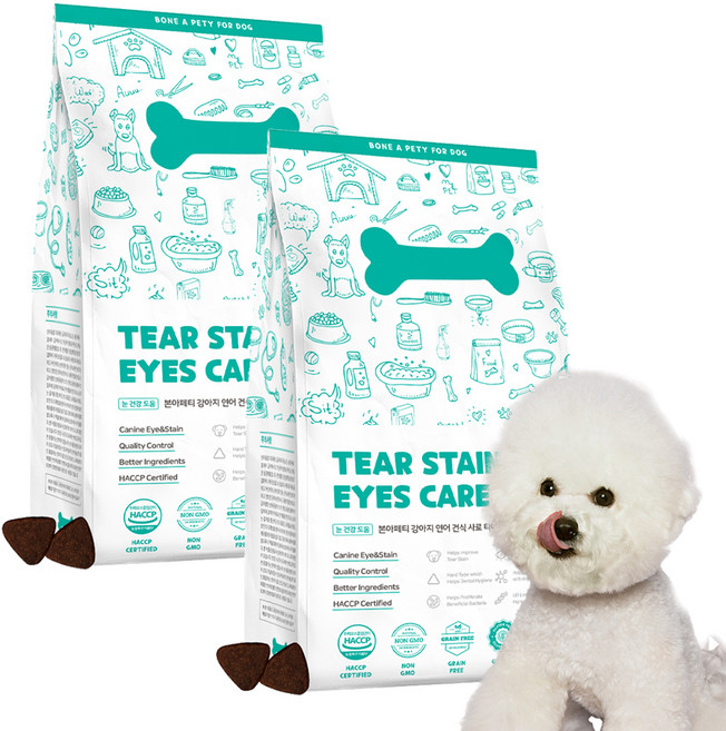 본아페티 강아지 기능성 사료, 눈물개선/눈건강, 1kg, 2개