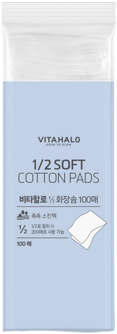 비타할로 1/2 폭신 화장솜, 100매입, 1개