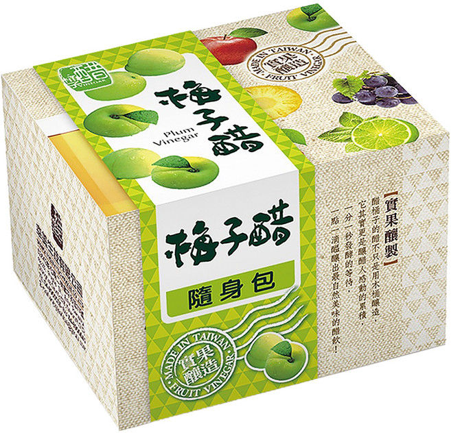 醋桶子 果醋隨身包 梅子醋 10包, 330ml, 1盒