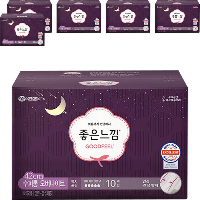 좋은느낌 오리지널 생리대 날개형, 슈퍼롱, 10개입, 6개