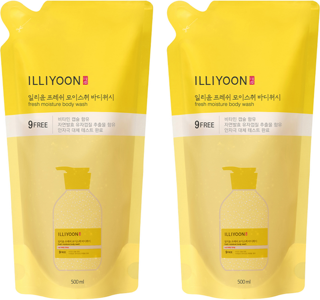 일리윤 프레쉬 모이스춰 바디워시 리필, 500ml, 2개