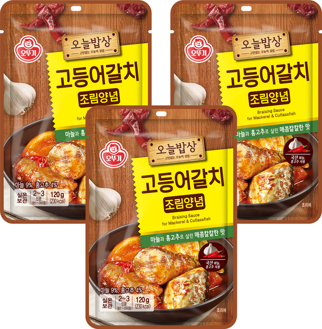 오늘밥상 고등어갈치 조림양념, 120g, 3개