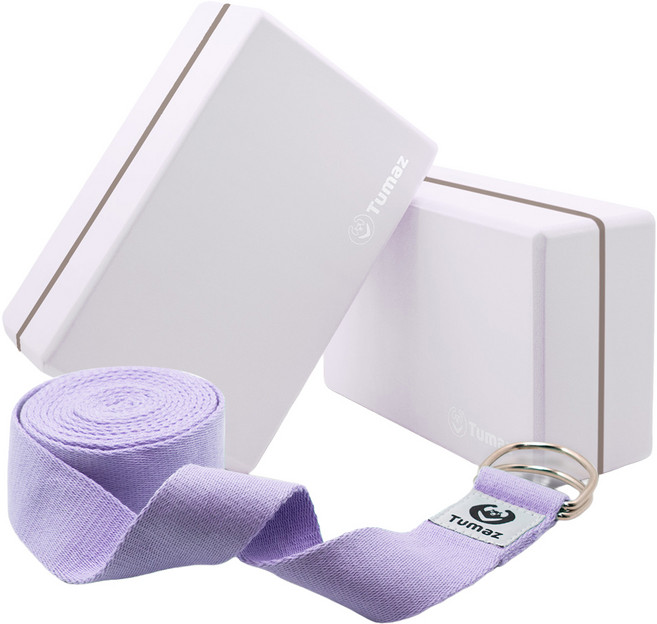 Tumaz 月熊 EVA瑜珈磚繩組 50D硬度 軟硬適中 止滑減震 環保安全, 迷霧, 1組