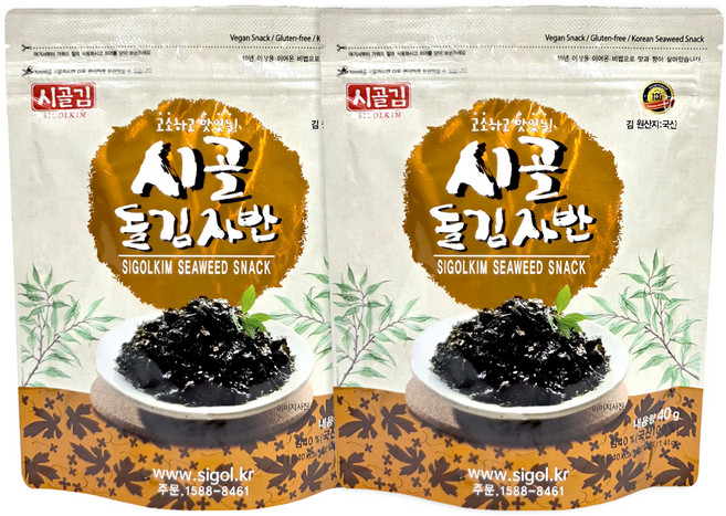 시골 돌김자반, 40g, 2개