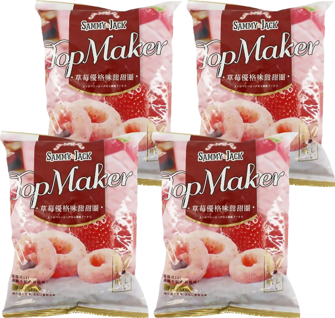 SAMMY&JACK 山米傑克 草莓優格甜甜圈, 40g, 4包