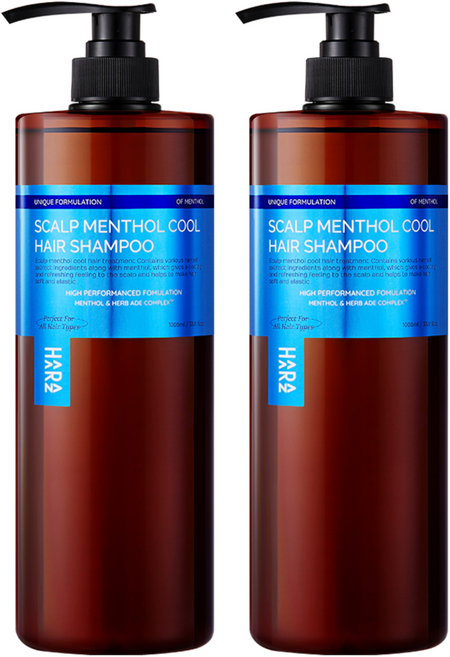 하라즈 스켈프 멘톨 쿨 샴푸 아쿠아민트향, 1L, 2개