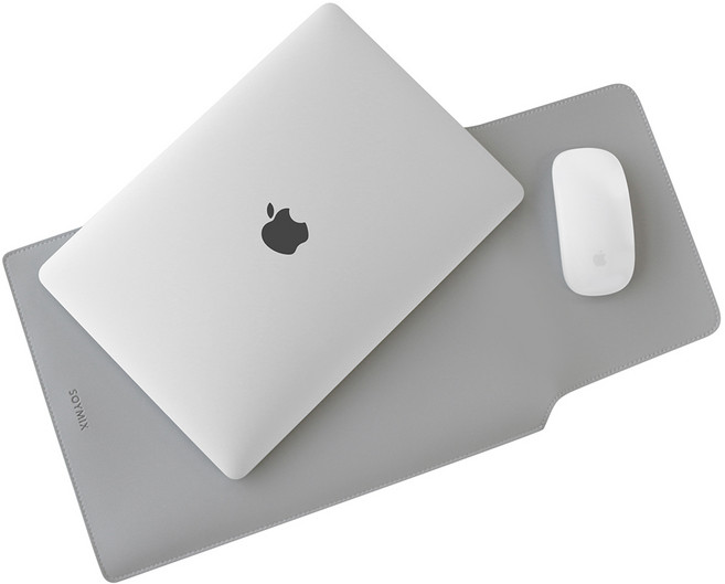 소이믹스 가죽 노트북 파우치, 그레이, 1개