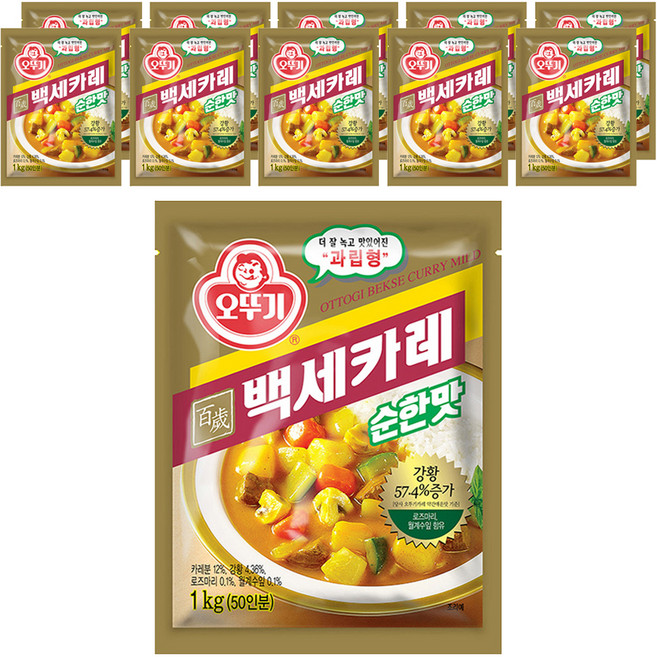 오뚜기 백세카레 과립형 순한맛, 1kg, 10개, 상세 설명 참조