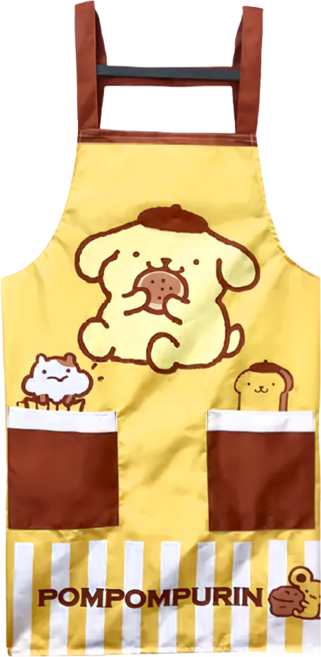 布丁狗 圍裙 尺寸約78x72cm±5%, 點心時間 黃色 + 咖啡色, 1件
