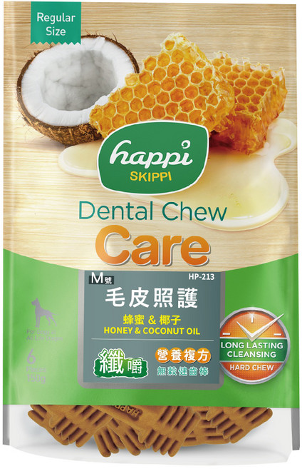 happi SKIPPI 纖嚼 無榖健齒棒, 蜂蜜 + 椰子, 150g, 1包