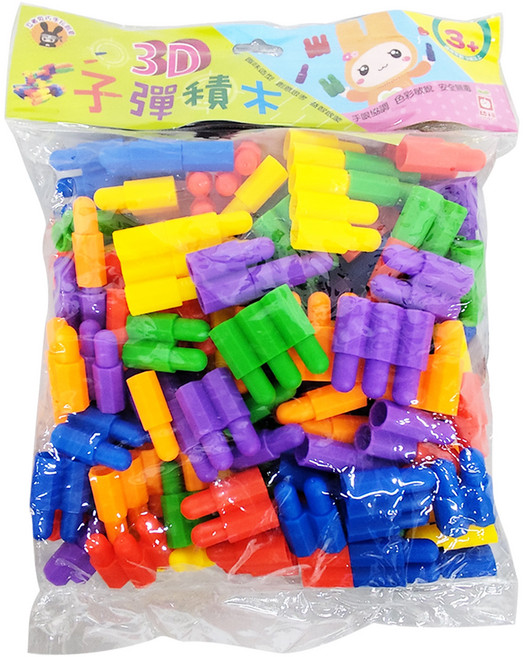 幼福 3D子彈積木 UF-9125-3, 混和顏色, 1包, 忍者兔巧手玩創意, 幼福文化