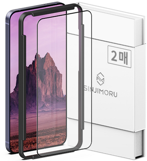 SINJIMORU 全覆蓋曲面鋼化玻璃手機螢幕保護貼 2入, 1個