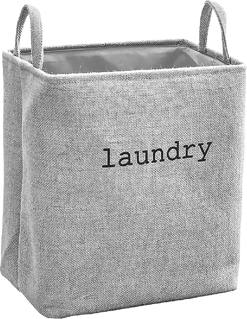 亞麻方形洗衣籃, 灰亞麻
