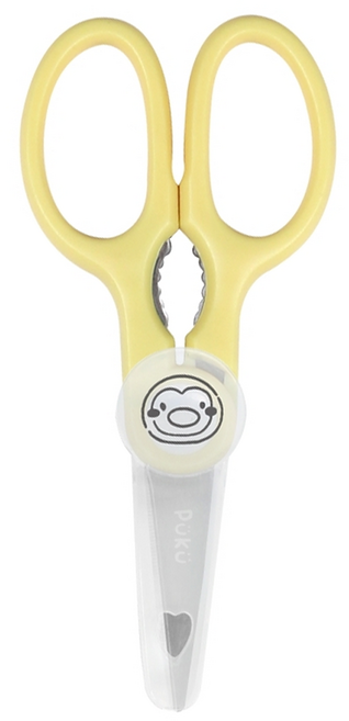 PUKU 藍色企鵝 可拆式不鏽鋼食物剪 420不鏽鋼製造 一剪多用, 米黃色, 1支