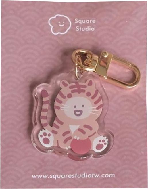 Square Studio 方坊 金屬壓克力掛飾, 呆呆虎樂樂, 1個