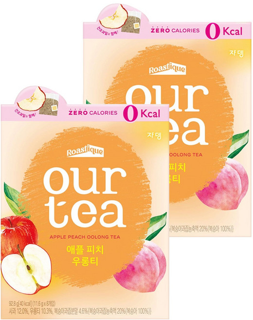 아워티 애플 피치 우롱티, 11.6g, 8개입, 2개