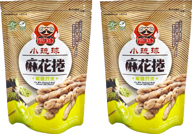 福味 小琉球麻花捲 椒鹽芥末, 200g, 2包