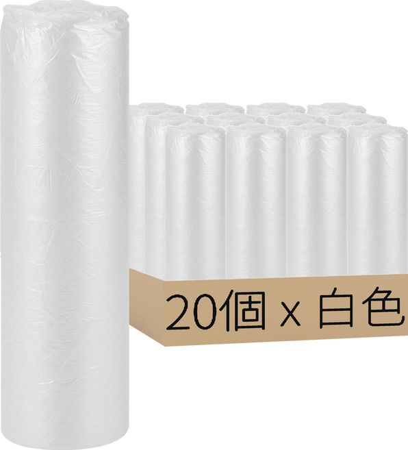 小麥購物 小型垃圾袋 白色 20捲, 1組