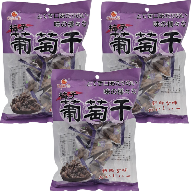 Chiao-E 巧益 梅子葡萄干, 130g, 3袋