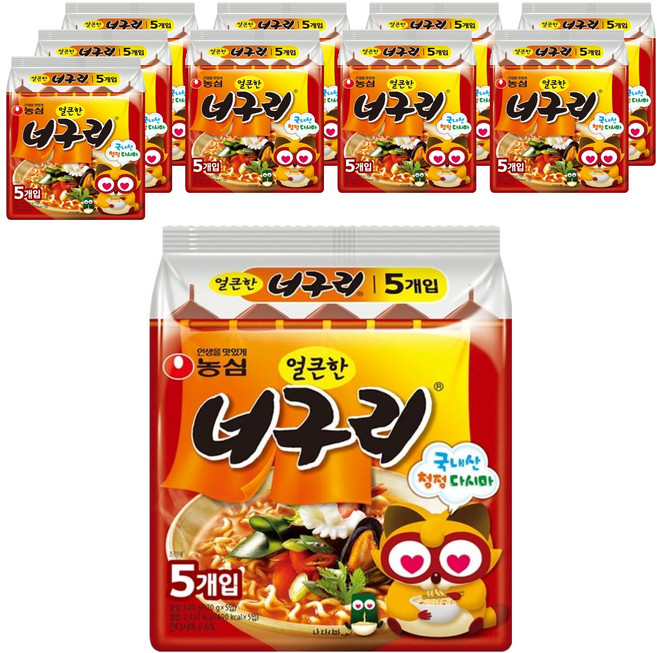 너구리 얼큰한 맛 120g, 50개