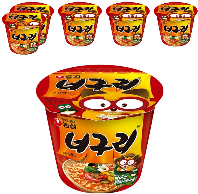 너구리 큰사발면 111g, 6개