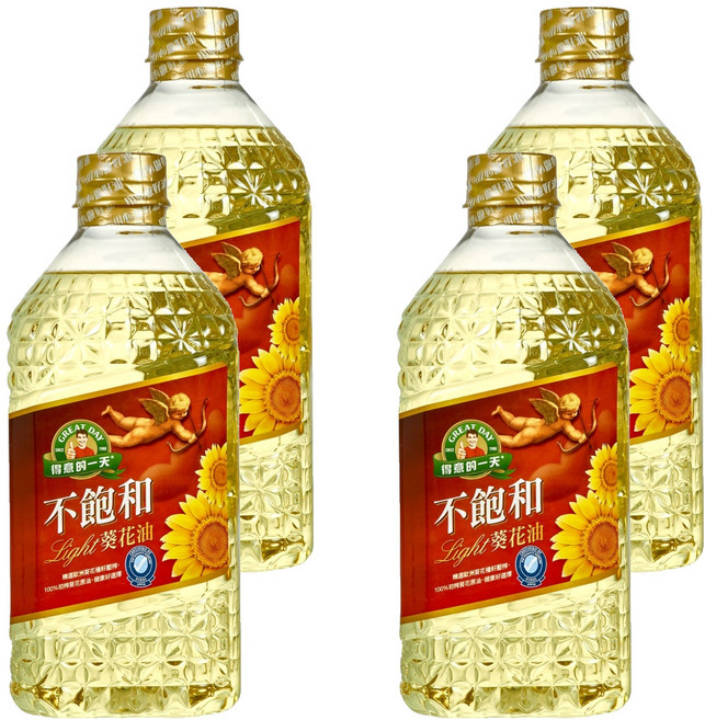 得意的一天 不飽和葵花油, 1.58L, 4瓶