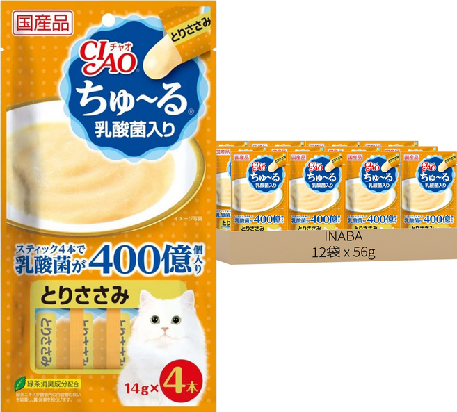 INABA CIAO 啾嚕 肉泥 4條, 12袋