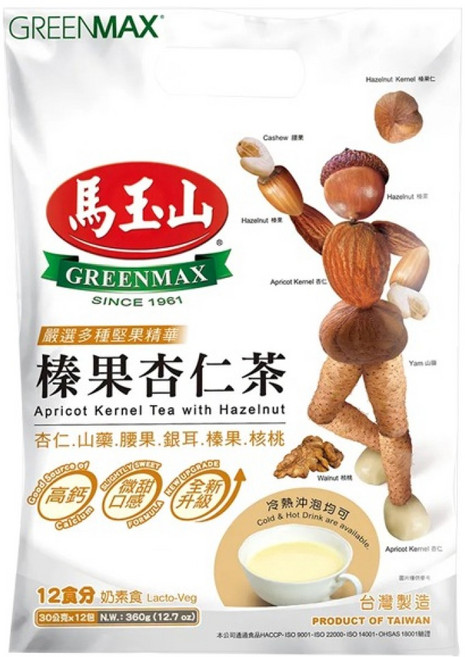 馬玉山 榛果杏仁茶, 360g, 1袋