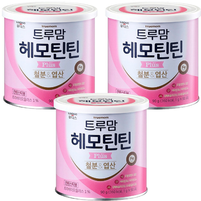 트루맘 헤모틴틴 플러스 유아 철분 앤 엽산, 90g, 3개