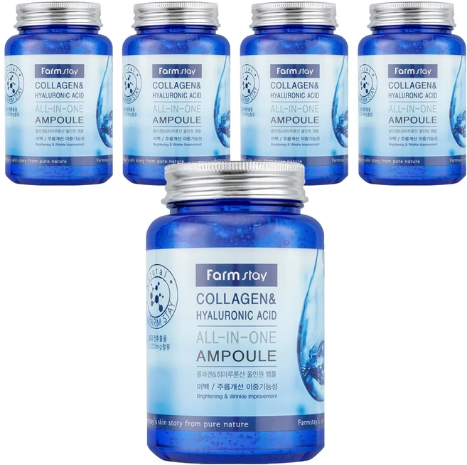 팜스테이 콜라겐 & 히아루론산 올인원 앰플, 250ml, 5개 - 쿠팡