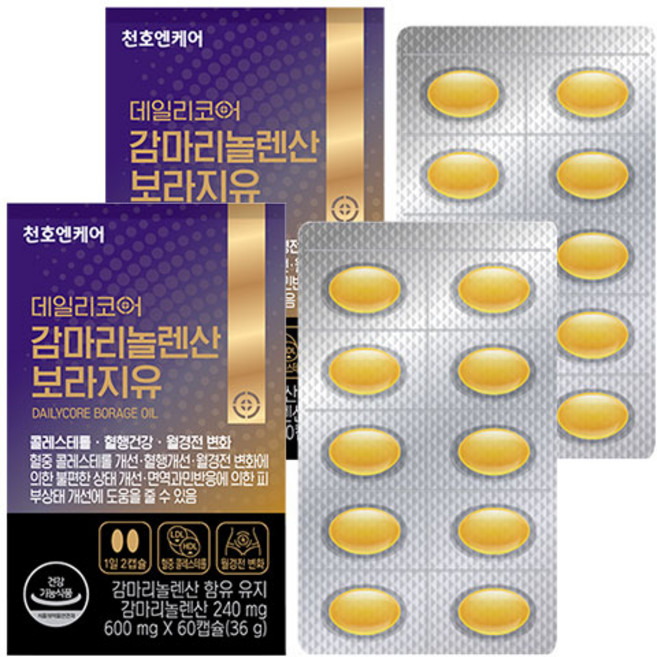 데일리코어 감마리놀렌산 보라지유, 60정, 2개