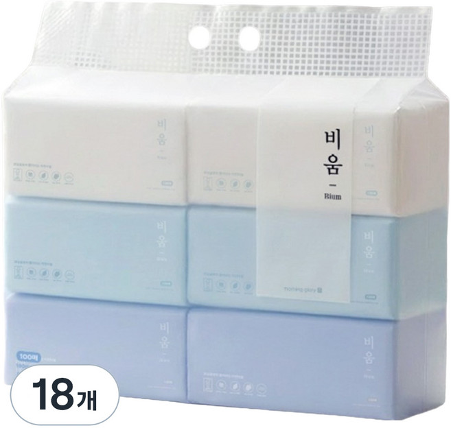 morning glory Bium 柔軟抽取式廚房紙巾, 18個, 100張