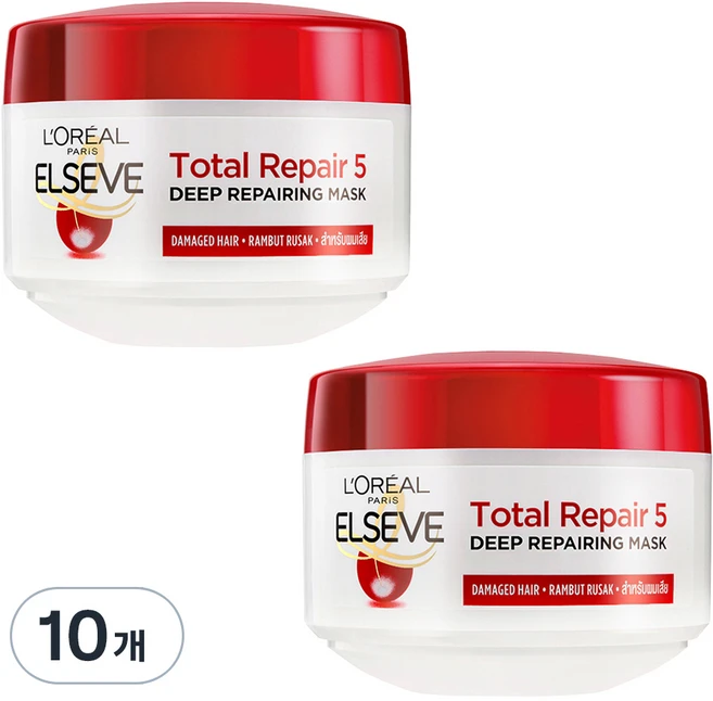 로레알파리 토탈 리페어 5 리페어링 헤어마스크, 10개, 200ml - 쿠팡