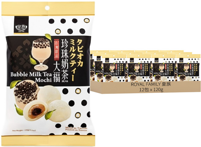 ROYAL FAMILY 皇族 珍珠奶茶大福, 120g, 12包