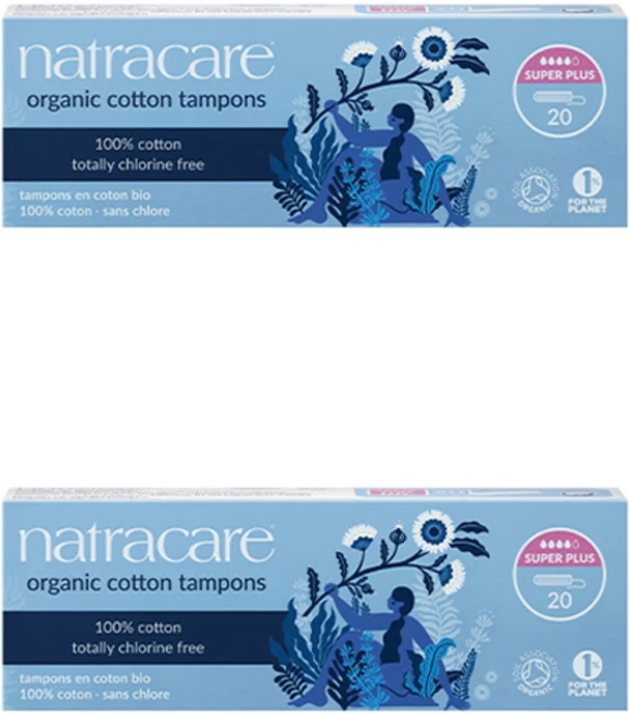 나트라케어 순면 흡수체 탐폰 논 어플리케이터, 20개입, 2개, 슈퍼 플러스 - 쿠팡