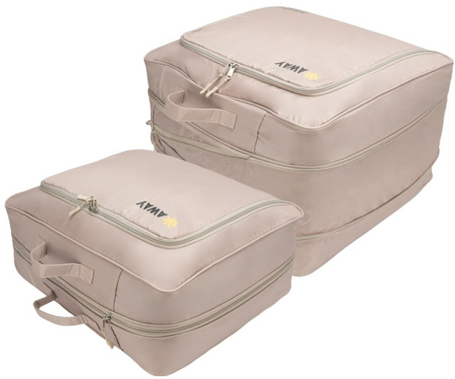 스위스마운틴 어웨이 캠핑 이불 압축 파우치, 탄, 2개