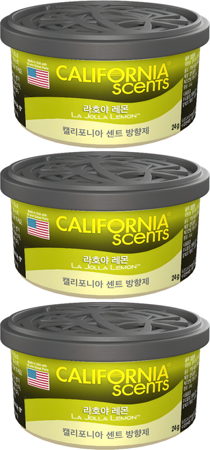 캘리포니아센트 방향제, 3개, 라호야 레몬