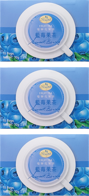 Magnet 曼寧 藍莓果茶, 2g, 15包, 3盒