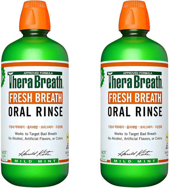 테라브레스 프레시브레스 오랄린스 구강청결제 마일드민트, 1L, 2개