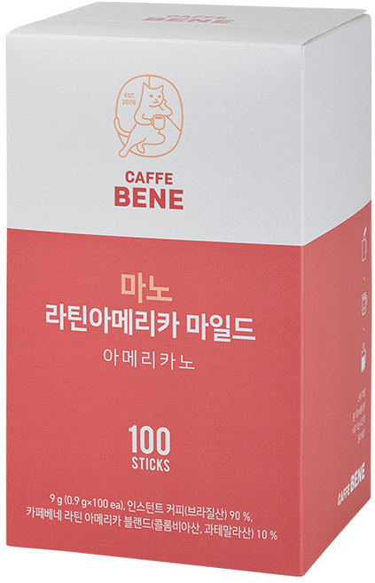 카페베네 마노 라틴아메리카 마일드 커피믹스, 900mg, 100개입, 1개