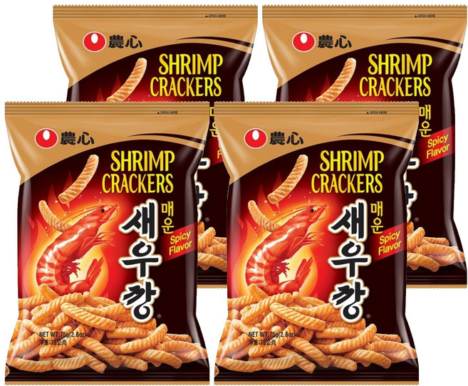 NONGSHIM 農心 蝦味條 辣味, 75g, 4包